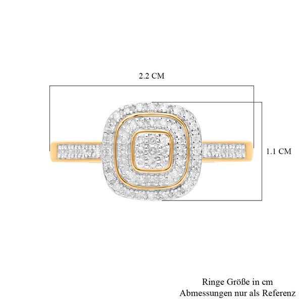 Wei&szlig;er Diamant Ring, 925 Silber Gelbgold Vermeil, (Gr&ouml;&szlig;e 18.00) ca. 0.25 ct image number 10